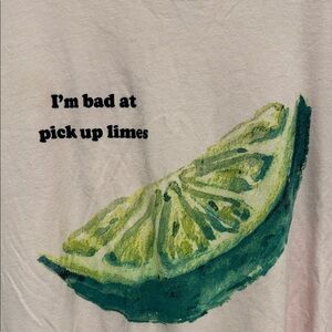 I'm Bad At Pickup Limes Pink Graphic Tee L